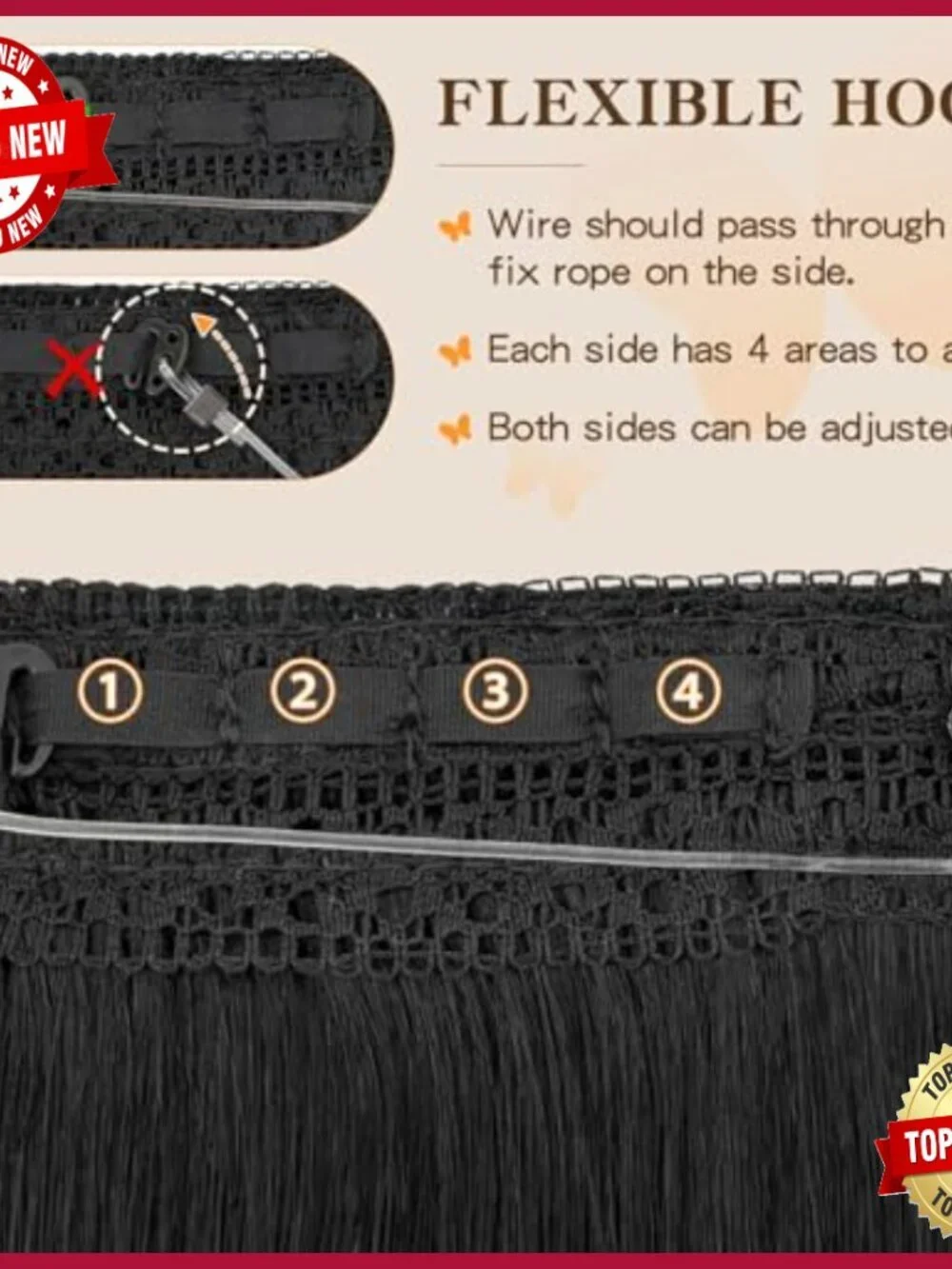 20 Inch Straight Human Hair Extensions with Invisible Wire and Clips